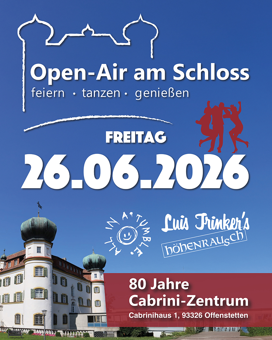 Open-Air am Schloss am Freitag 26. Juni 2026 auf dem Gelände des Cabrini-Zentrums