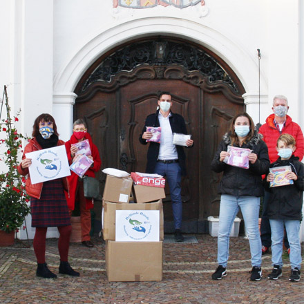 Maskenspende für das Cabrini-Haus